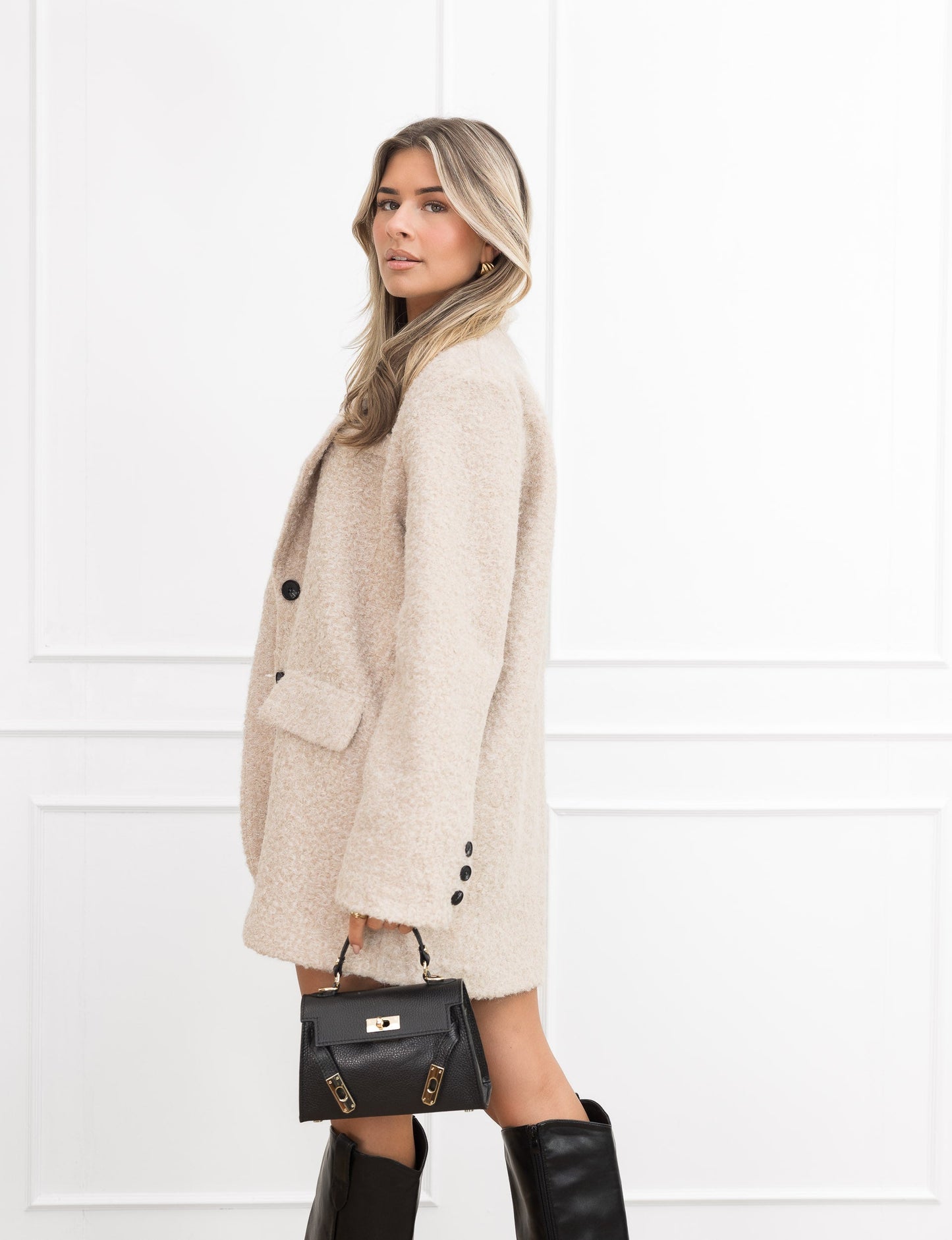 Élise I Blazer surdimensionné beige